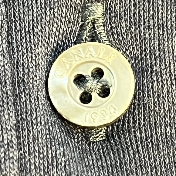 Men's CANALI COTTON JERSEY BUTTON DOWN SHIRT SZ MEDIUM BLUE - Picture 4 of 7